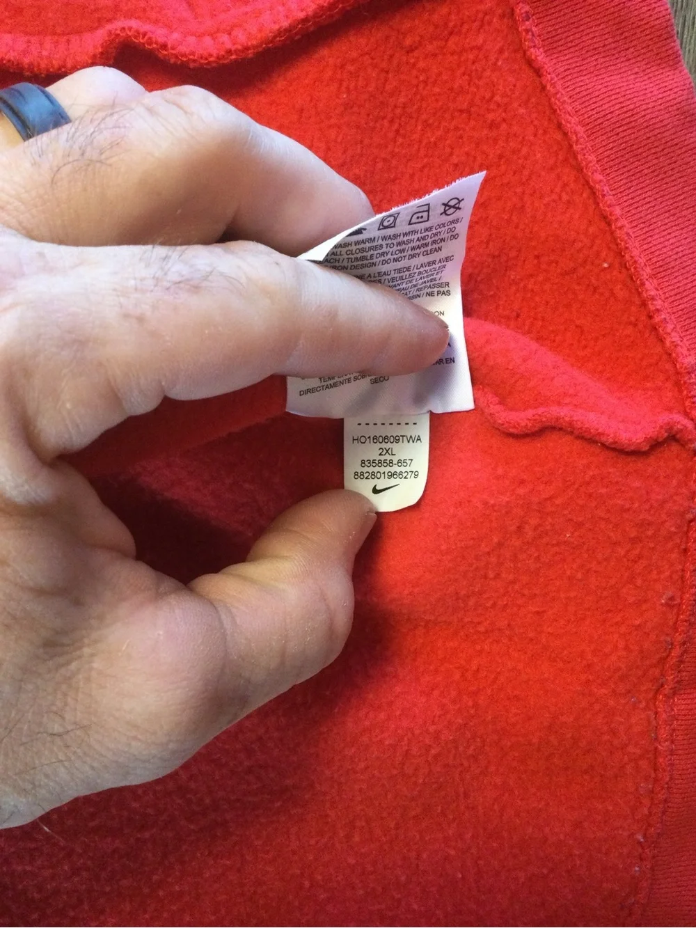Nike Red Full-Zip Hoodie with Hood